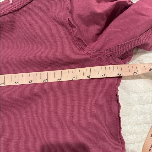 FREE PEOPLE  We The Free Daisy Ribbed Braided Cotton top Dreamy Mulberry - Picture 9 of 10